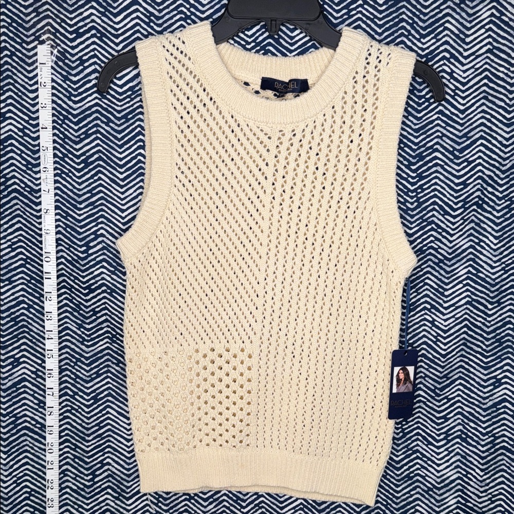 RACHEL Rachel Roy Women's Cream Sleeveless Sweater